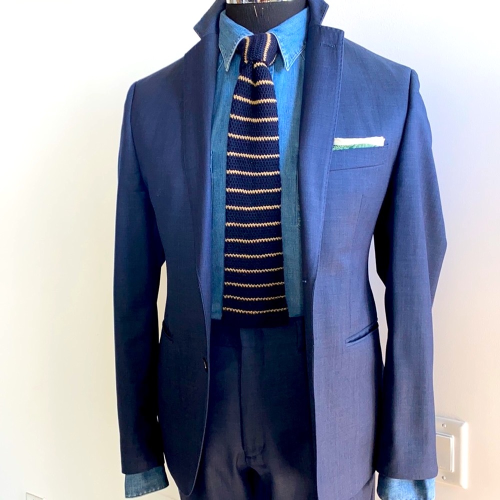 Tallia Notch Lapel 40R Marine Blue EUC
